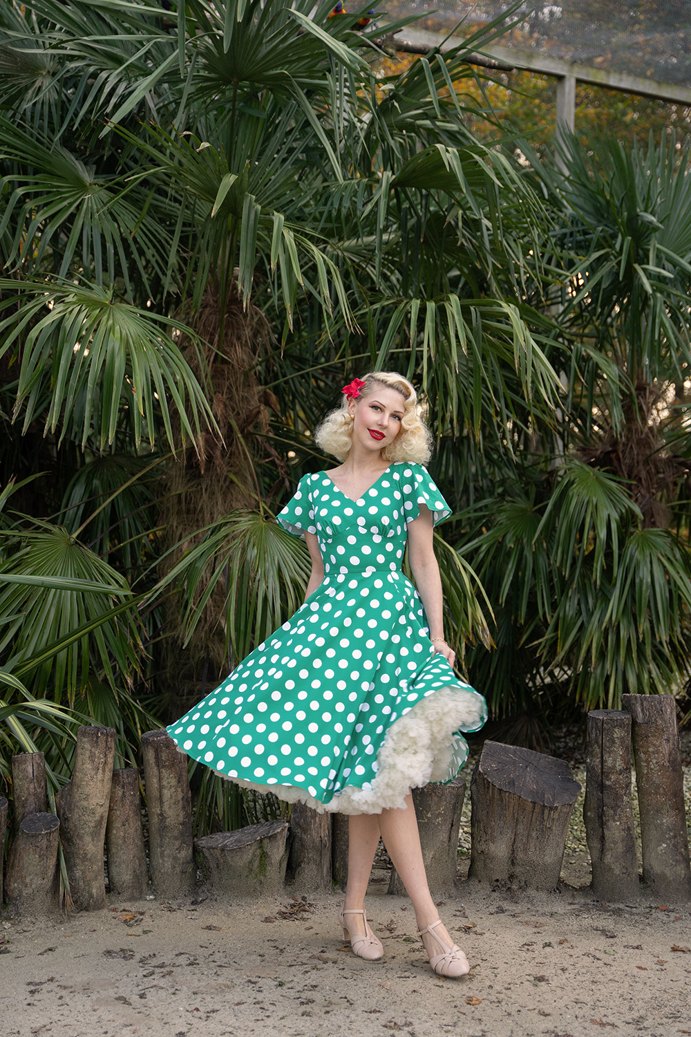 Nina Polka Dot Swing Dress